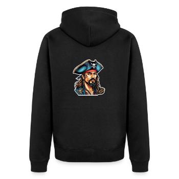 Pirate Style Néo Traditionnel - Veste à capuche bio Premium Unisexe - noir - Dos - Nico (187cm)