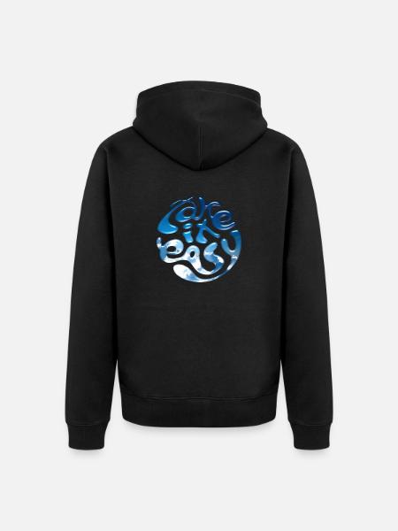 Take It Easy - Unisex Premium Organic Zip Hoodie - black