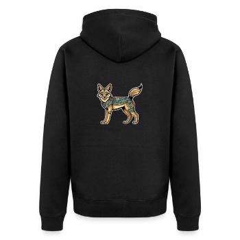 Chacal Égyptien Néo Traditionnel - Veste à capuche bio Premium Unisexe - noir - Dos - Nico (187cm)