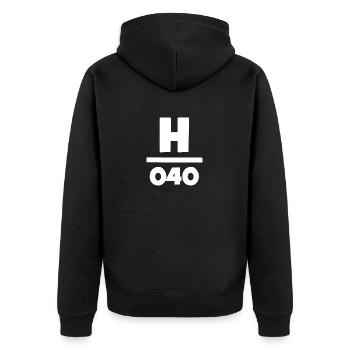 040 - H - Hamburg - Vorwahl - Telefon telefonieren - Unisex Premium Bio Zip Hoodie - Schwarz - Hinten - Nico (187cm)
