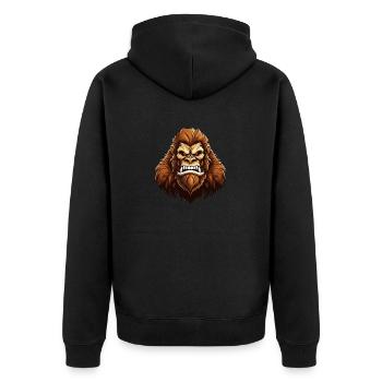 Sauvage en colère Bigfoot logo motivation sport - Veste à capuche bio Premium Unisexe - noir - Dos - Nico (187cm)