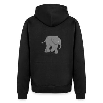 Afrikanisches Elefantenbaby - Unisex Premium Bio Zip Hoodie - Schwarz - Hinten - Nico (187cm)