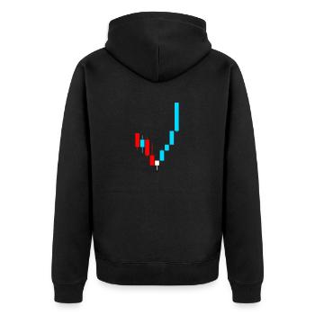 Modèle de chandelier de day trading pour les traders - Veste à capuche bio Premium Unisexe - noir - Dos - Nico (187cm)