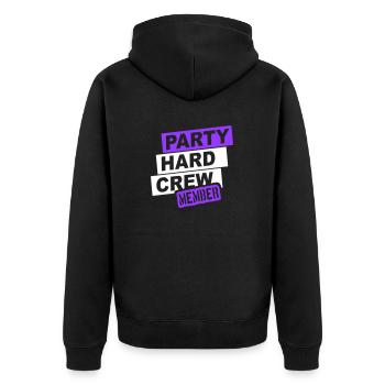 Party Hard Crew Member Team Club Friends Celebrate - Unisex Premium Organic Zip Hoodie - black - Back - Nico (187cm)