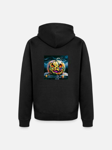 Halloween pumpkin - Unisex Premium Organic Zip Hoodie - black