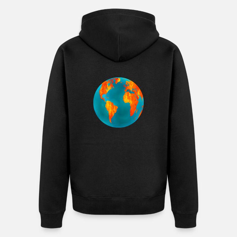 Terre, feu et glace - Veste à capuche bio Premium Unisexe - noir