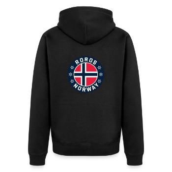 Drapeau de la Norvège Roros - Veste à capuche bio Premium Unisexe - noir - Dos - Nico (187cm)