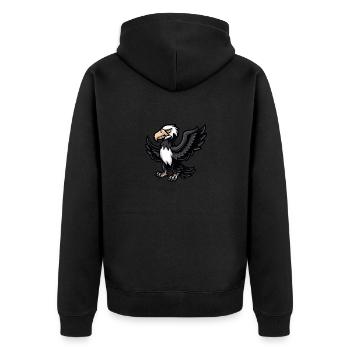 Eagle Comic - Unisex Premium Organic Zip Hoodie - black - Back - Nico (187cm)