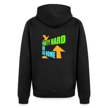 Party Hard Or Go Home Arrows Go Home Logo - Unisex Premium Organic Zip Hoodie - black - Back - Nico (187cm)