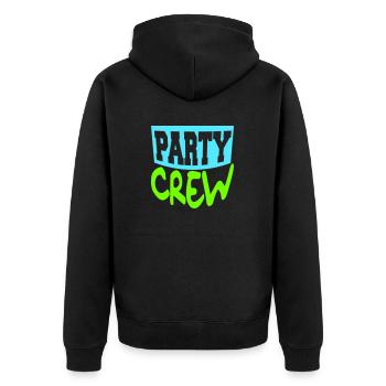Fête Crew Fun Logo Célébrez les amis de l’équipe Membre - Veste à capuche bio Premium Unisexe - noir - Dos - Nico (187cm)