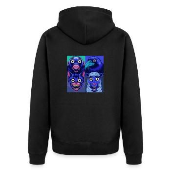 Pop Art Corbeau Mouton Chat Taupe Halloween Animaux - Veste à capuche bio Premium Unisexe - noir - Dos - Nico (187cm)