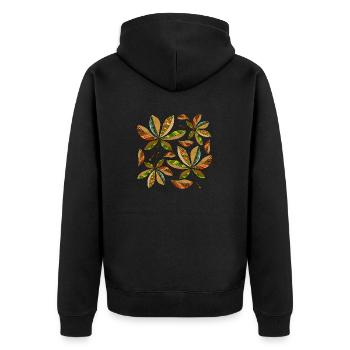 Liste - Unisex Premium Bio Zip Hoodie - Schwarz - Hinten - Nico (187cm)