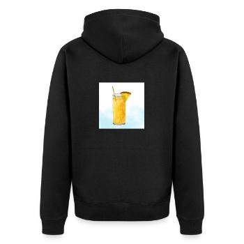Tropical Pineapple Drink - Watercolour Summer Art - Unisex Premium Organic Zip Hoodie - black - Back - Nico (187cm)
