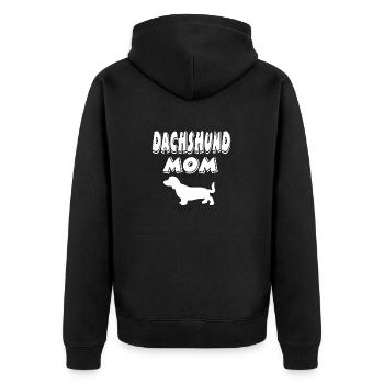 Dackel - Unisex Premium Bio Zip Hoodie - Schwarz - Hinten - Nico (187cm)