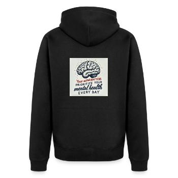 Sensibilisation à la santé mentale - Veste à capuche bio Premium Unisexe - noir - Dos - Nico (187cm)