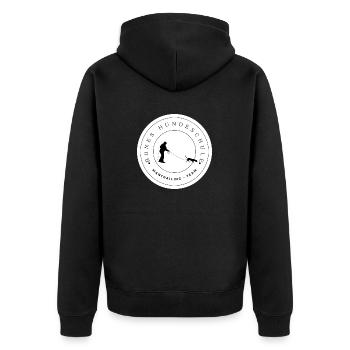 Bones Hundeschule Mantrailing Team - Unisex Premium Bio Zip Hoodie - Schwarz - Hinten - Nico (187cm)