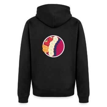 Smoothie Bowl - Unisex Premium Bio Zip Hoodie - Schwarz - Hinten - Nico (187cm)