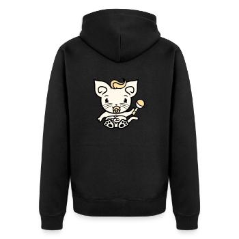 Bébé chat mignon sucette chaton hochet enfant - Veste à capuche bio Premium Unisexe - noir - Dos - Nico (187cm)