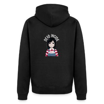 Dead inside Little Girl - Unisex Premium Bio Zip Hoodie - Schwarz - Hinten - Nico (187cm)