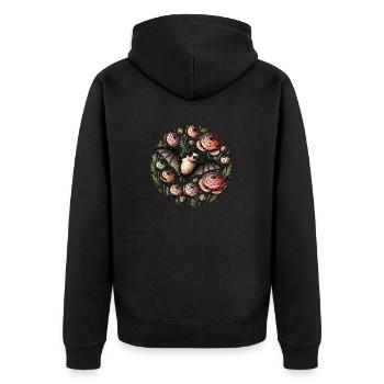 Vintage Bat - Unisex Premium Organic Zip Hoodie - black - Back - Nico (187cm)