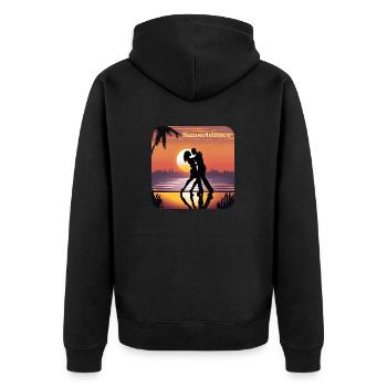 Sunset Dance - Unisex Premium Organic Zip Hoodie - black - Back - Nico (187cm)