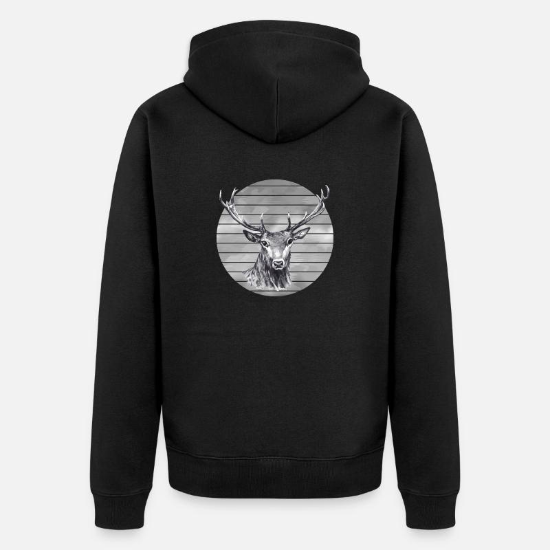 Cerf - Veste à capuche bio Premium Unisexe - noir