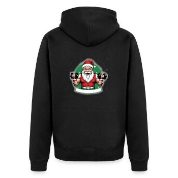 Cadeau de Noël de musculation Père Noël - Veste à capuche bio Premium Unisexe - noir - Dos - Nico (187cm)