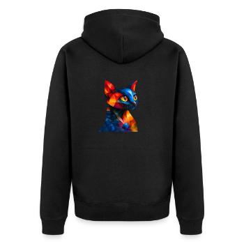 Chat coloré - Veste à capuche bio Premium Unisexe - noir - Dos - Nico (187cm)