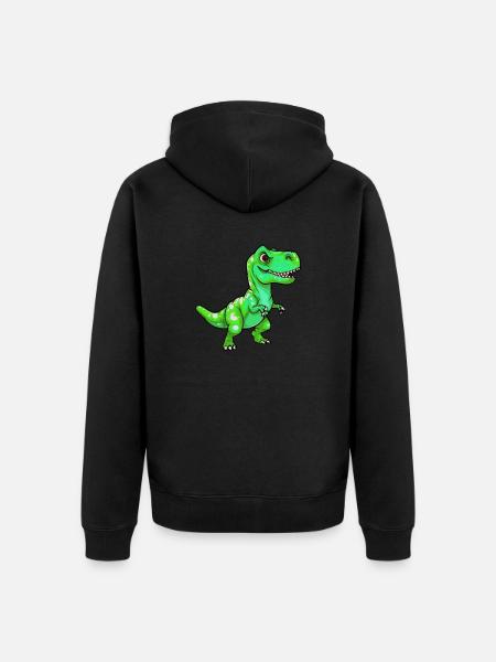 Dinosaur T-Rex - Unisex Premium Organic Zip Hoodie - black
