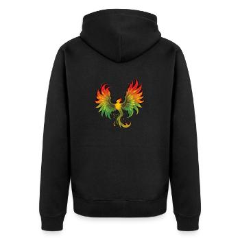 Cool colorful phoenix - Unisex Premium Organic Zip Hoodie - black - Back - Nico (187cm)
