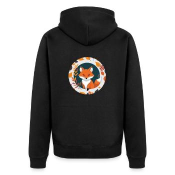 Fox in Autumn #9 - Unisex Premium Organic Zip Hoodie - black - Back - Nico (187cm)