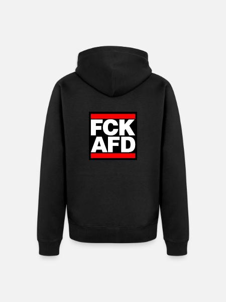 FCK AFD red capitals - Unisex Premium Bio Zip Hoodie - Schwarz
