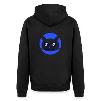 Pretty Cat Looking Happy Cheerful Smiling - Unisex Premium Organic Zip Hoodie - black - Back - Nico (187cm)