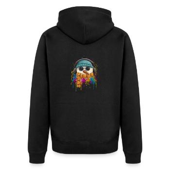 Funky Groovy DJ Snowman with Sunglasses - Unisex Premium Organic Zip Hoodie - black - Back - Nico (187cm)