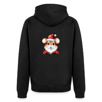 Dessin de Noël Souris - Veste à capuche bio Premium Unisexe - noir - Dos - Nico (187cm)
