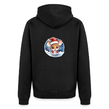 Dessin de Noël Souris - Veste à capuche bio Premium Unisexe - noir - Dos - Nico (187cm)