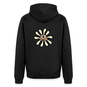 Small Sunflower Flower Face Happy Funny - Unisex Premium Organic Zip Hoodie - black - Back - Nico (187cm)