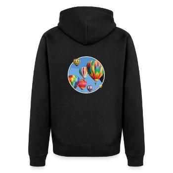 Balloon - Unisex Premium Organic Zip Hoodie - black - Back - Nico (187cm)