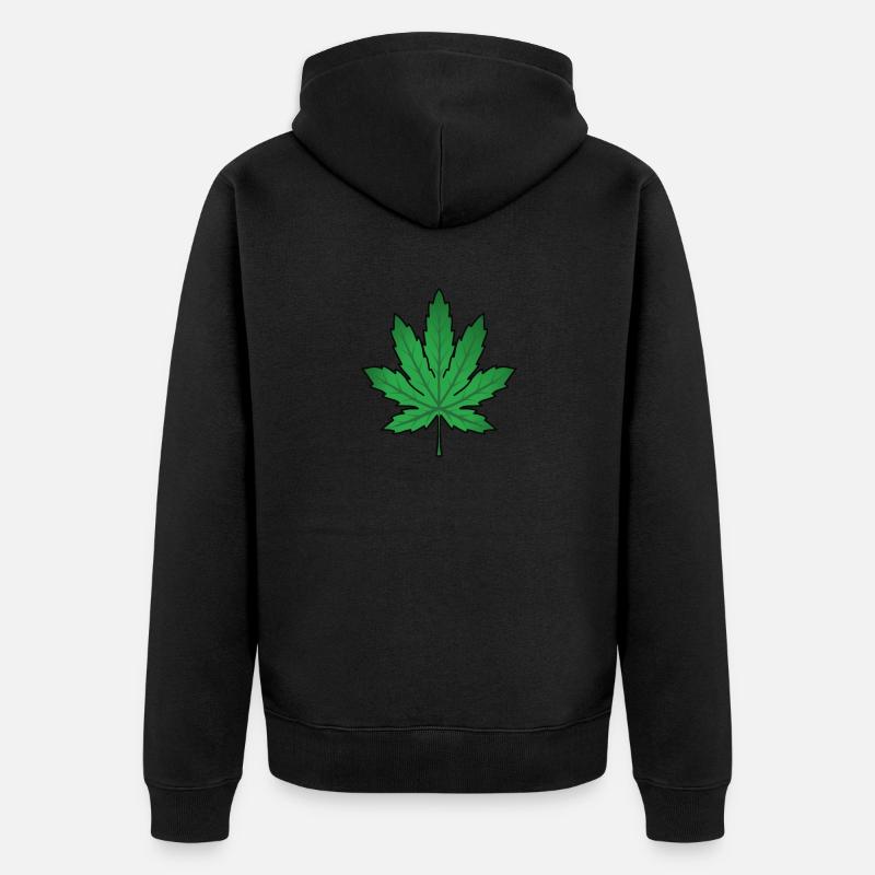 High Leaf Cannabisblatt - Unisex Premium Bio Zip Hoodie - Schwarz