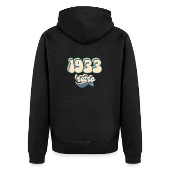 1933 retro idée cadeau - Veste à capuche bio Premium Unisexe - noir - Dos - Nico (187cm)
