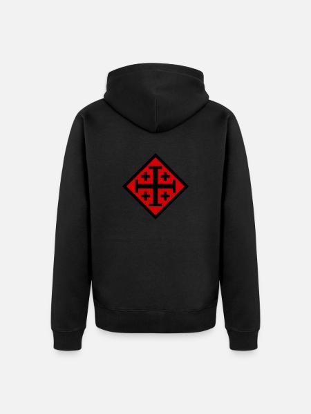 Jerusalem cross - Unisex Premium Organic Zip Hoodie - black
