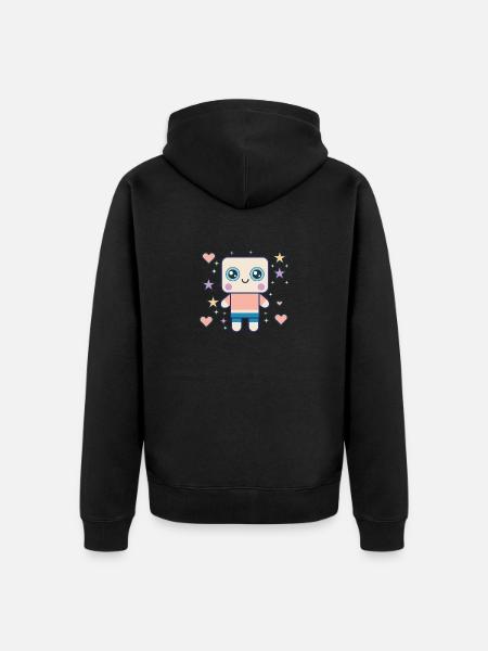 Design « Kawaii Pudding Pop » - Veste à capuche bio Premium Unisexe - noir