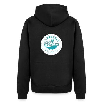 Save the wales, protect wildelife - Bleu - Veste à capuche bio Premium Unisexe - noir - Dos - Nico (187cm)