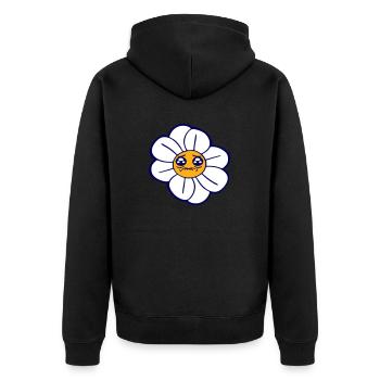 Margerite Trauriges Gesicht Weint Frühling Sommer - Unisex Premium Bio Zip Hoodie - Schwarz - Hinten - Nico (187cm)