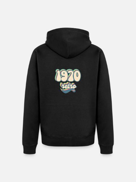 1970 retro idée cadeau - Veste à capuche bio Premium Unisexe - noir