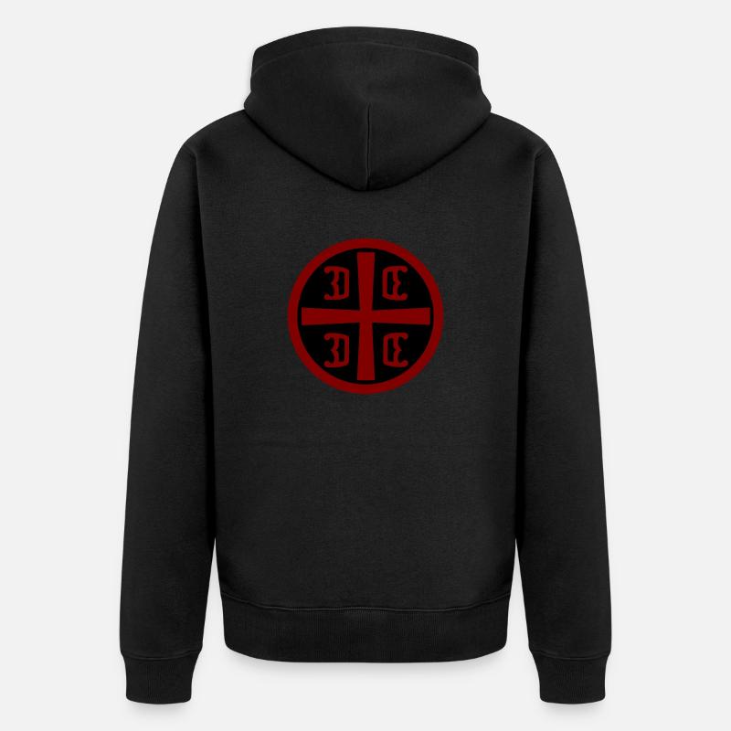 Croix serbe - Veste à capuche bio Premium Unisexe - noir