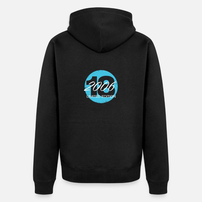 18 ans d’âge Edition limitée - Veste à capuche bio Premium Unisexe - noir