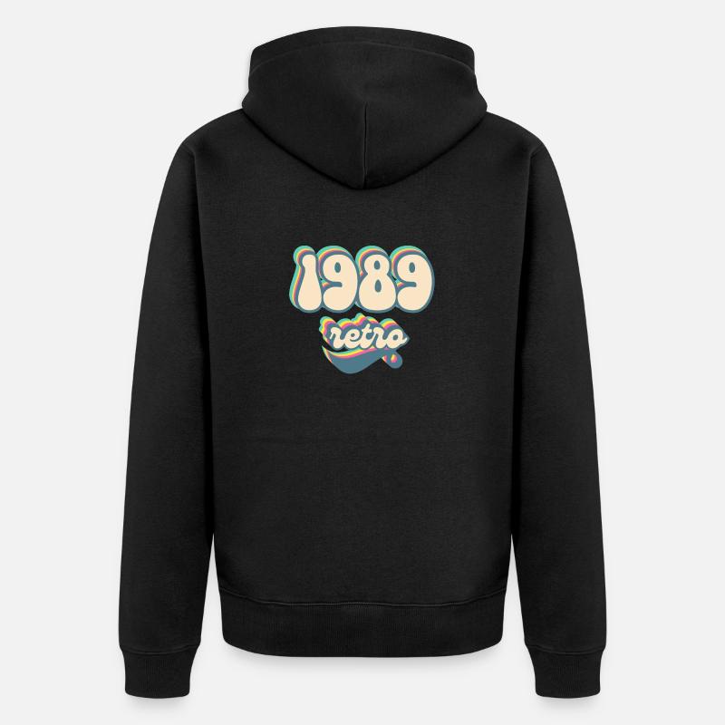 Retro-Geschenkidee von 1989 - Unisex Premium Bio Zip Hoodie - Schwarz