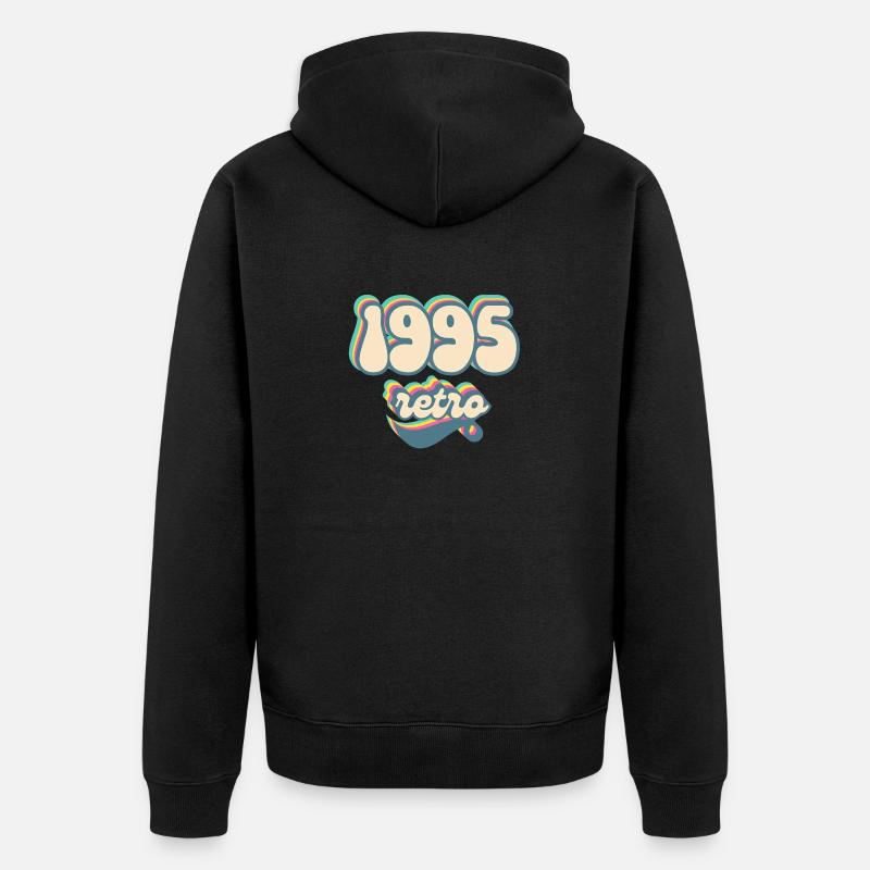 1995 Retro Geschenkidee - Unisex Premium Bio Zip Hoodie - Schwarz