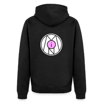 Moin symbole signe timbre - Veste à capuche bio Premium Unisexe - noir - Dos - Nico (187cm)